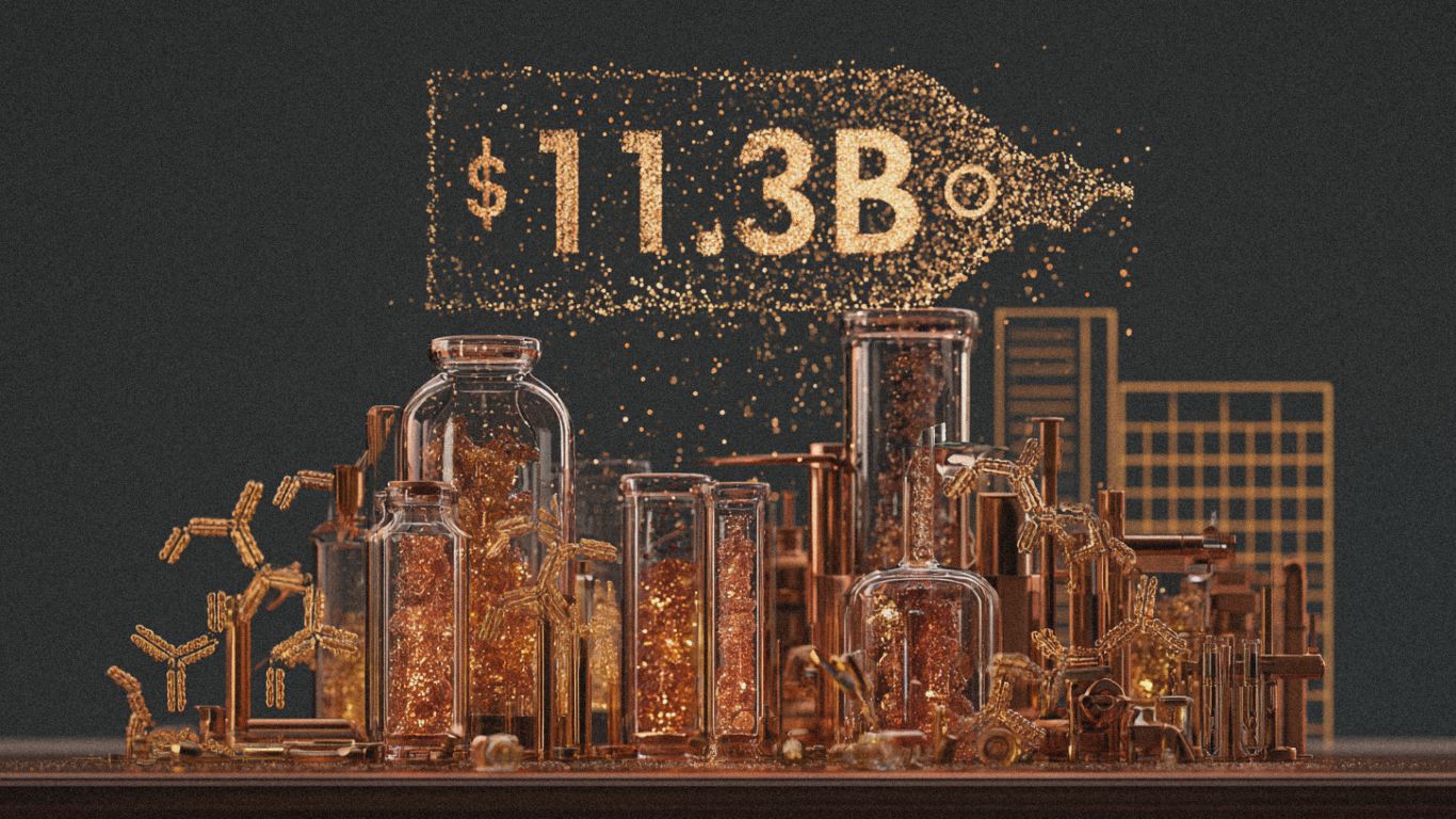 Merck KGaA Bio Techne $11.3B life sciences tools, recombinant proteins antibodies reagents drug discovery, MilliporeSigma $80B tools market Danaher Thermo, Revolution RM 055 catalytic RAS doubled